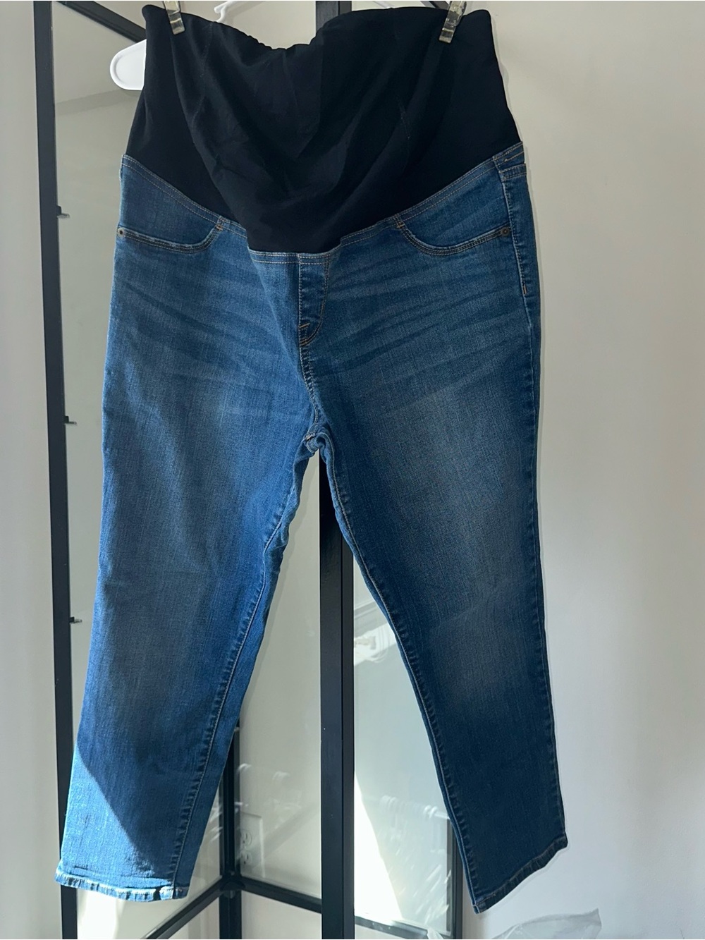 Isabel Maternity by Ingrid & Isabel Dark Blue Denim Jeans with Black Overband